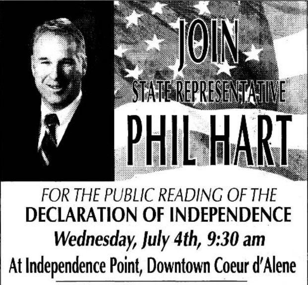   Newspaper advertisement from 2012  