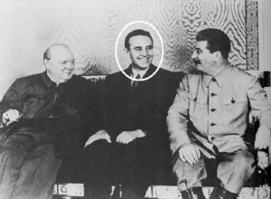 Churchill, W. Averell Harriman, and Stalin
