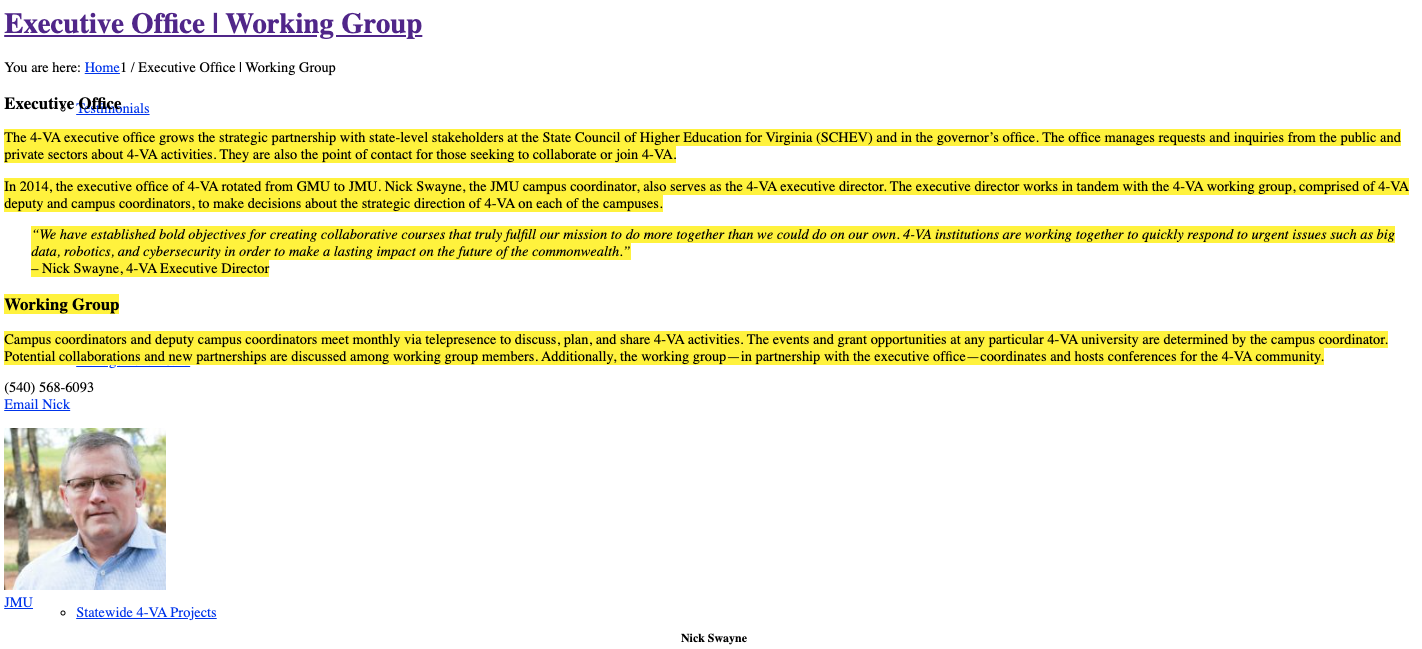 https://web.archive.org/web/20211024230116/https://4-va.org/executive-office-and-working-group/