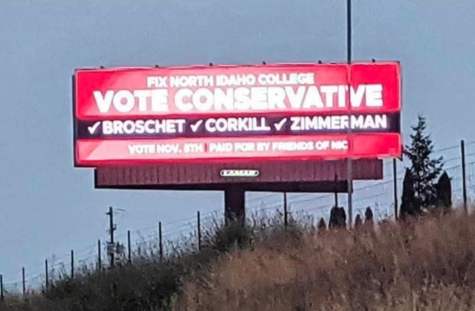 Last November, a far-left PAC put up a misleading billboard, falsely identifying the liberal candidates as “conservative.”