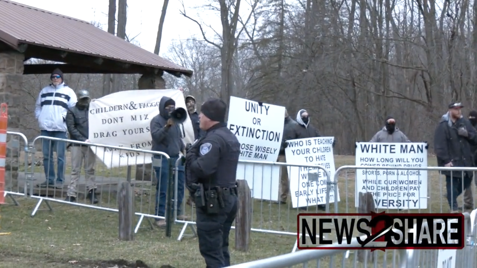 Members of “White Lives Matter” protest in Ohio.