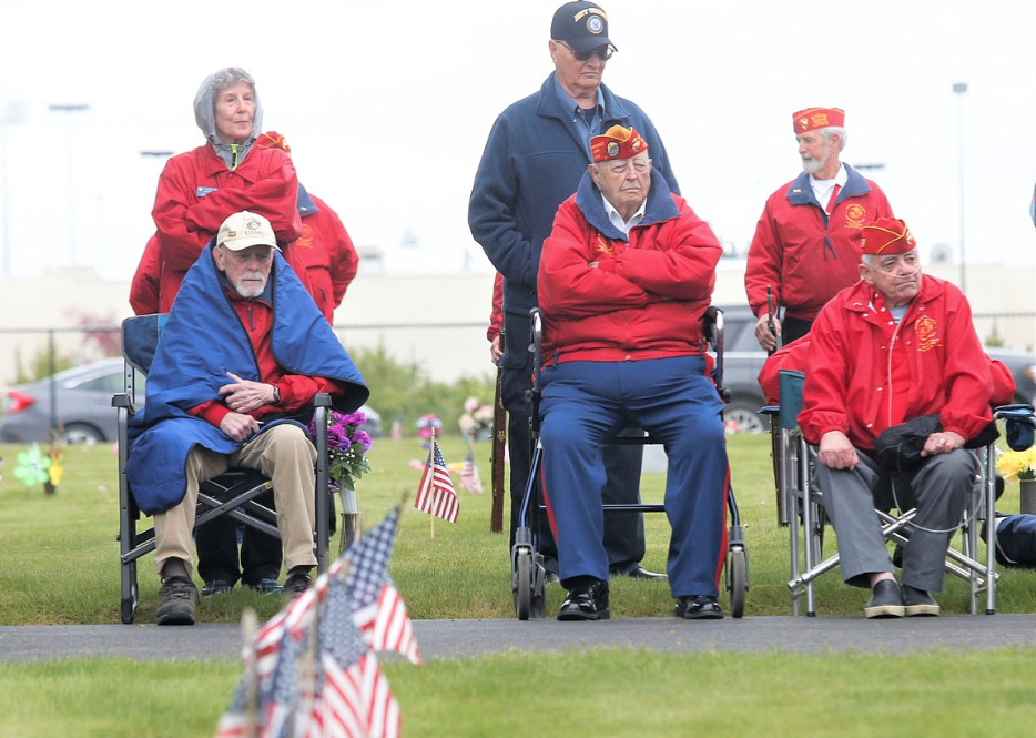 Ivan Bishop (Right, Seated) Pictured at the 2022 Memorial Day Ceremony — Photo Credit: Bill Buley