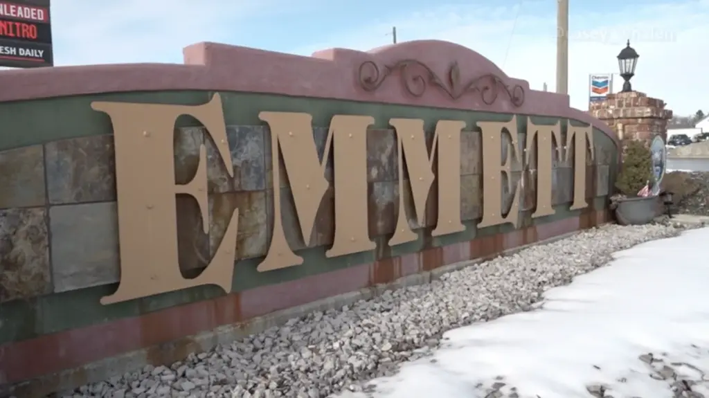 The Emmett city sign in Gem County, Idaho